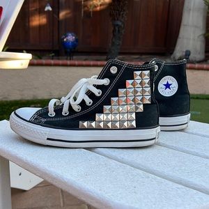 Black Studded Converse All Star High Tops
